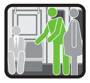 MTA subway poster about offering a seat to pregant, disabled, or elderly people