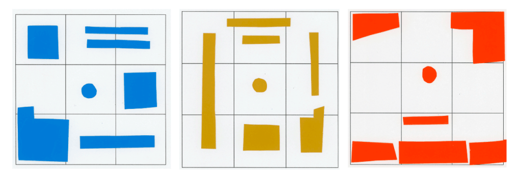 Three Grids with Instinctive Placement of 6-7 shapes